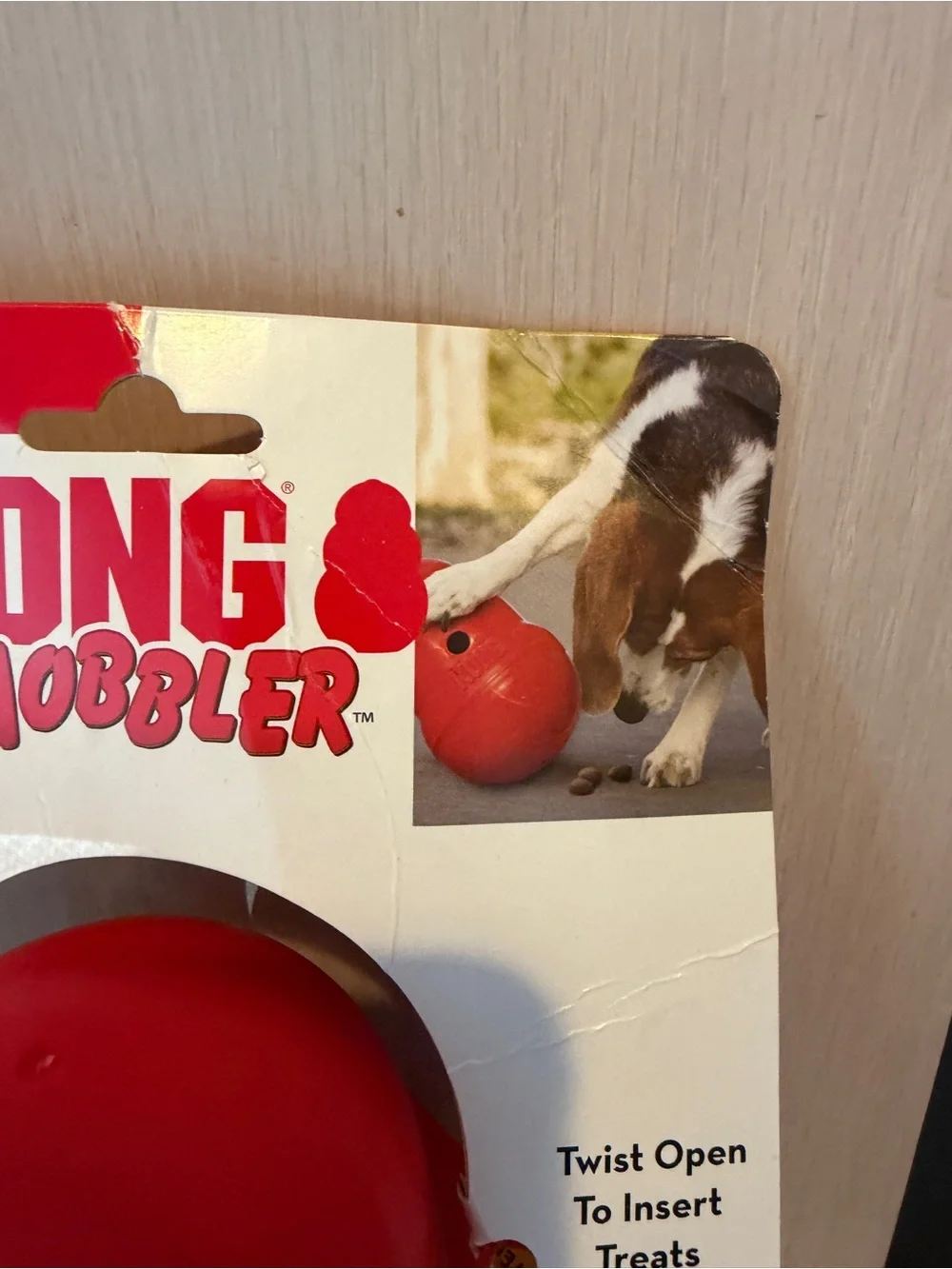 New Large Kong Wobbler Dog Treat Dispensing Toy Large 25+ lbs Twist off Top